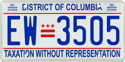 DC license plate EW3505