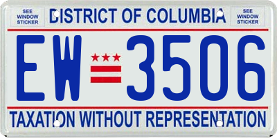 DC license plate EW3506