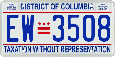 DC license plate EW3508