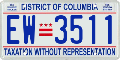 DC license plate EW3511
