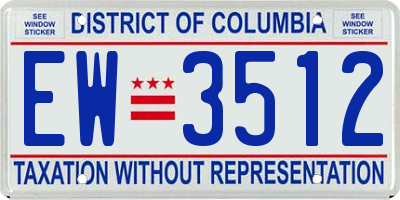 DC license plate EW3512