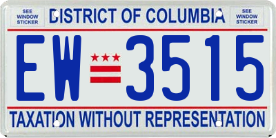 DC license plate EW3515