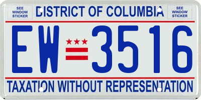 DC license plate EW3516