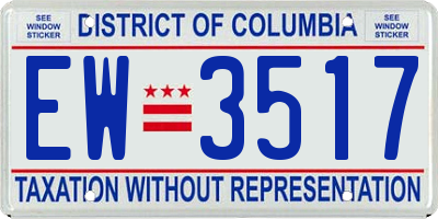 DC license plate EW3517