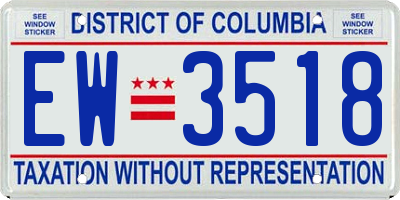 DC license plate EW3518