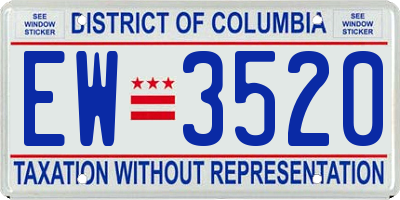 DC license plate EW3520
