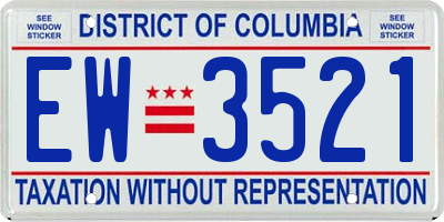 DC license plate EW3521