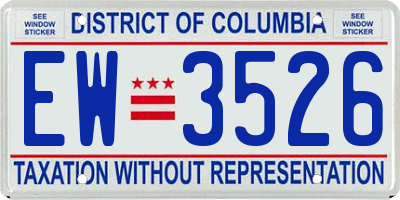 DC license plate EW3526