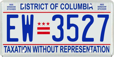 DC license plate EW3527
