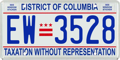 DC license plate EW3528