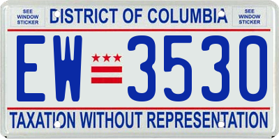 DC license plate EW3530