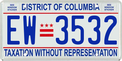 DC license plate EW3532