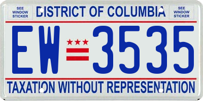 DC license plate EW3535