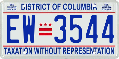 DC license plate EW3544