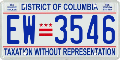 DC license plate EW3546