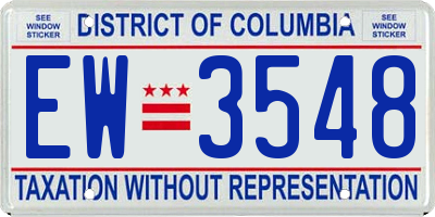 DC license plate EW3548