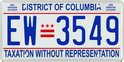 DC license plate EW3549