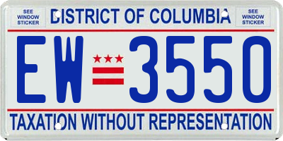 DC license plate EW3550