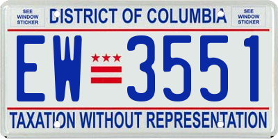 DC license plate EW3551