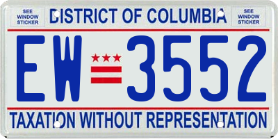 DC license plate EW3552
