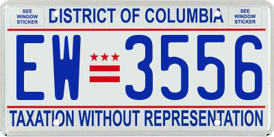 DC license plate EW3556