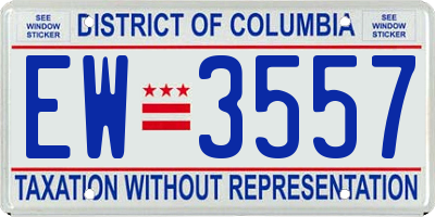 DC license plate EW3557