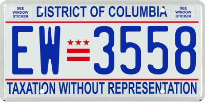 DC license plate EW3558