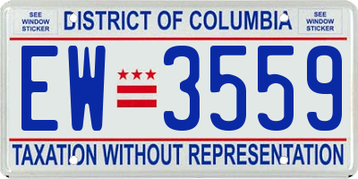 DC license plate EW3559