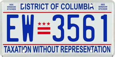 DC license plate EW3561