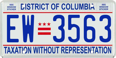 DC license plate EW3563