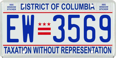 DC license plate EW3569