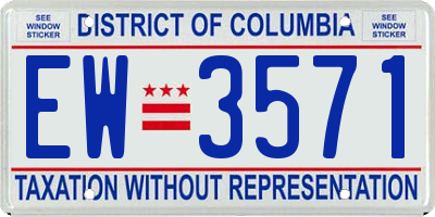 DC license plate EW3571