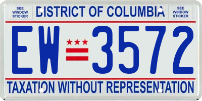DC license plate EW3572