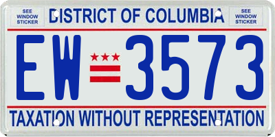DC license plate EW3573