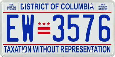 DC license plate EW3576