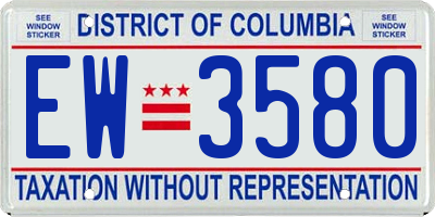 DC license plate EW3580