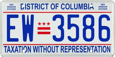 DC license plate EW3586