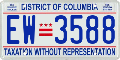 DC license plate EW3588