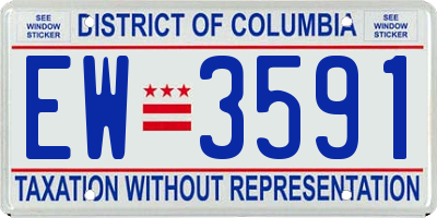 DC license plate EW3591