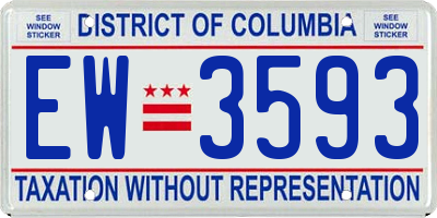 DC license plate EW3593