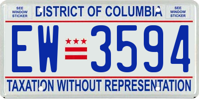 DC license plate EW3594