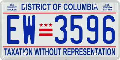 DC license plate EW3596