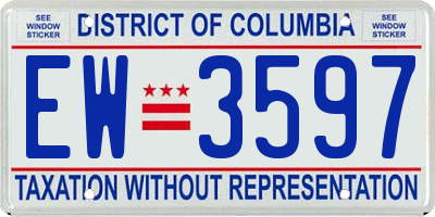 DC license plate EW3597