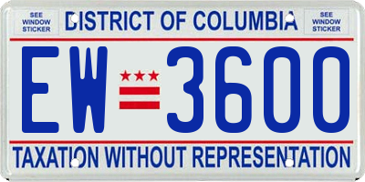 DC license plate EW3600
