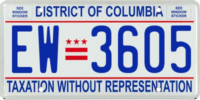 DC license plate EW3605