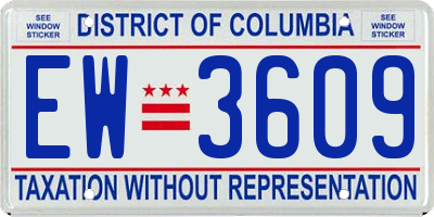 DC license plate EW3609