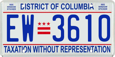 DC license plate EW3610