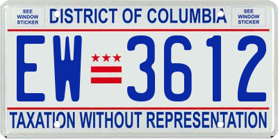 DC license plate EW3612