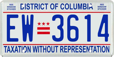 DC license plate EW3614