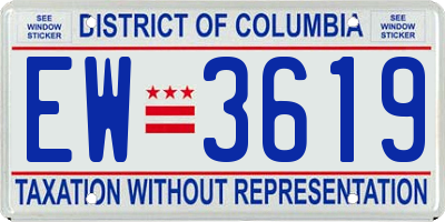 DC license plate EW3619